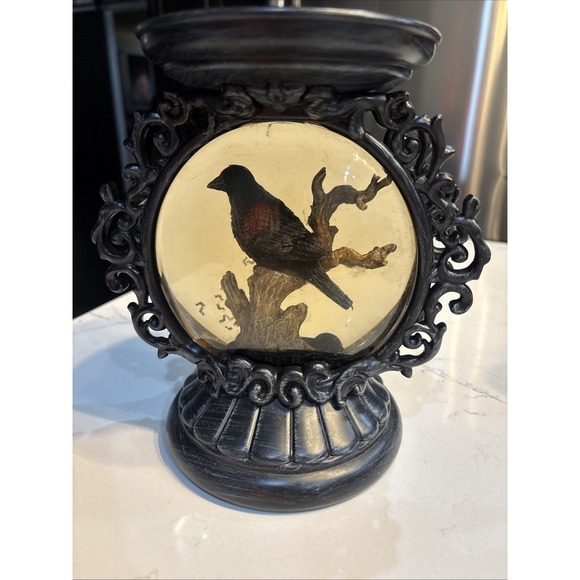 Bath & Body Works Halloween Raven Water Globe Candle Holder TESTED - Picture 2 of 5